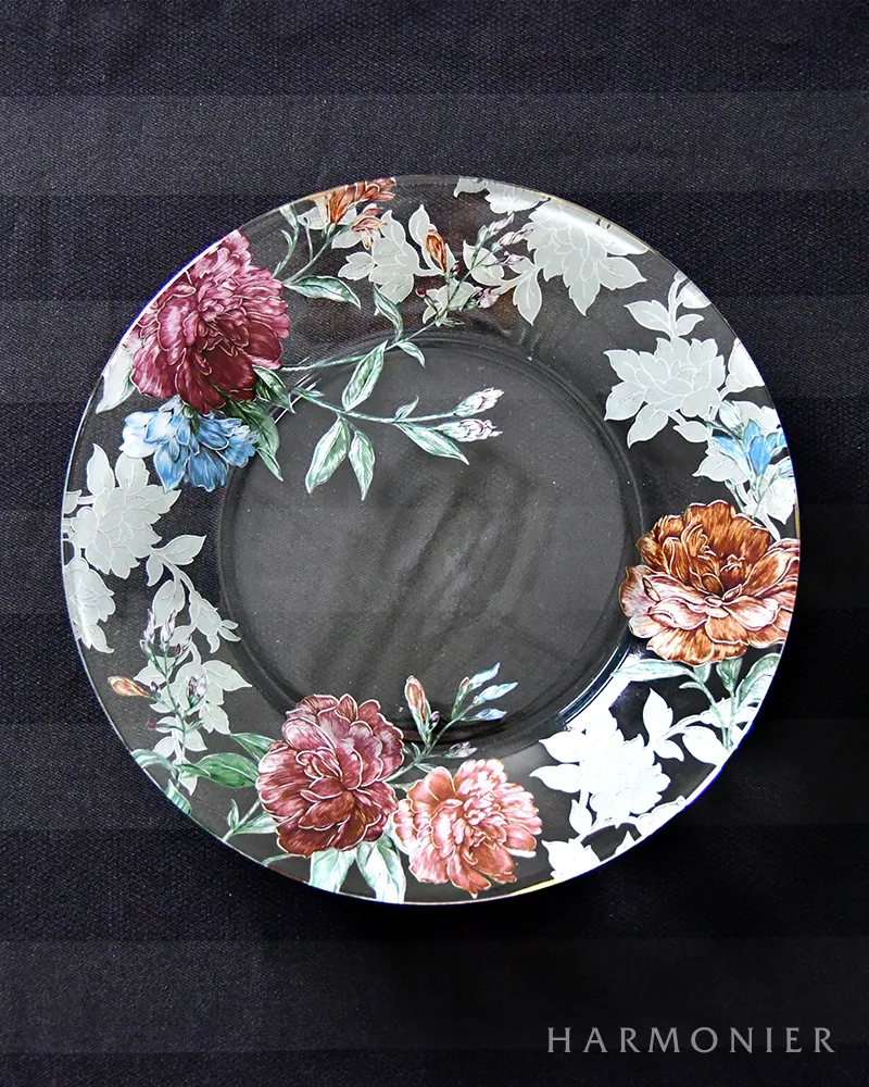 ピオニーガラスプレート20cm｜輸入食器・雑貨の通販 | 輸入雑貨の通販