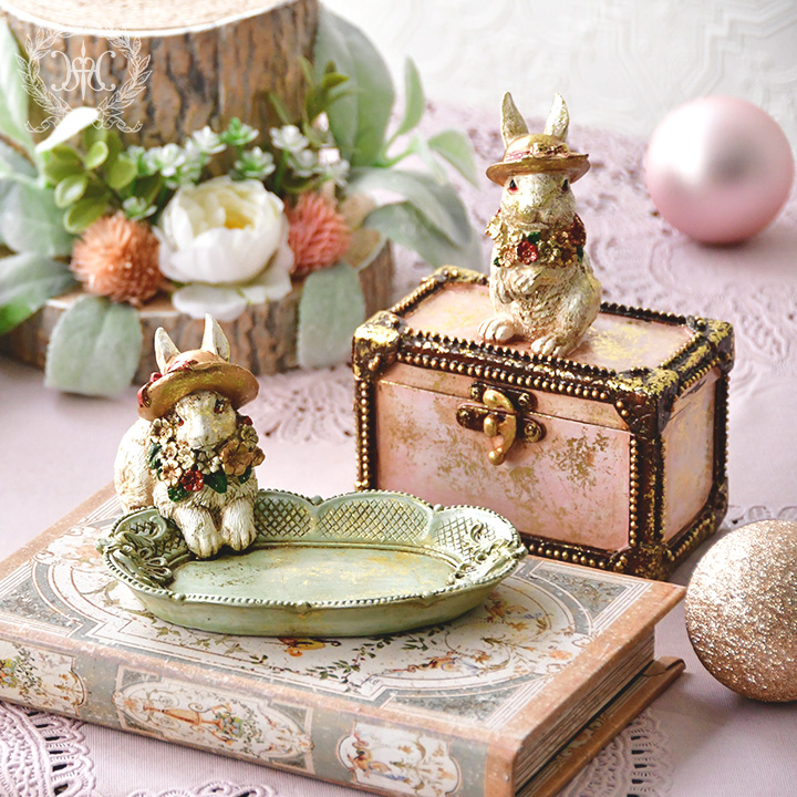 アンティークミニラビットボックスピンク｜輸入雑貨の通販 | 輸入雑貨