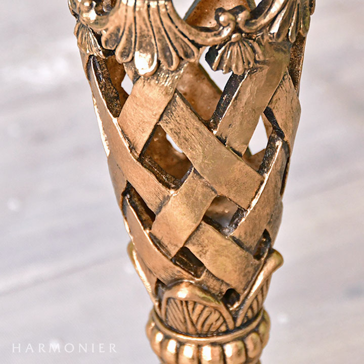 ゴールドアンティークキャンドルホルダー/エンタシス｜クリスマス雑貨