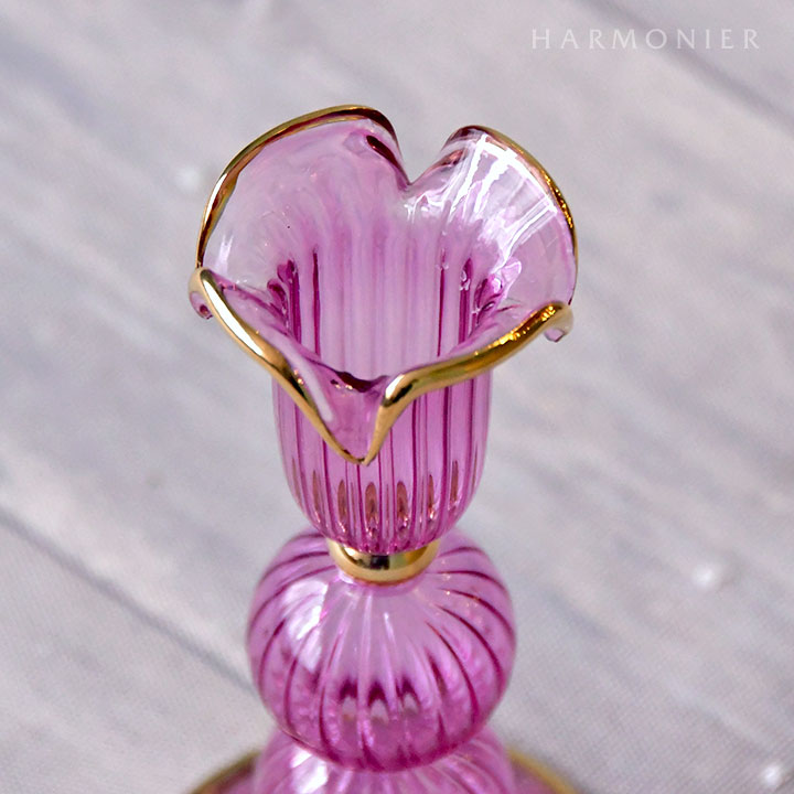 エジプトグラスペタルキャンドルホルダーピンク｜クリスマス雑貨の通販