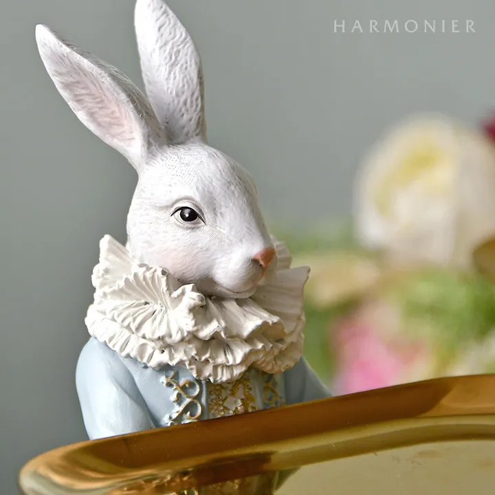 プリンス＆プリンセスラビットトレイ(ブルー/ピンク)｜輸入雑貨の通販