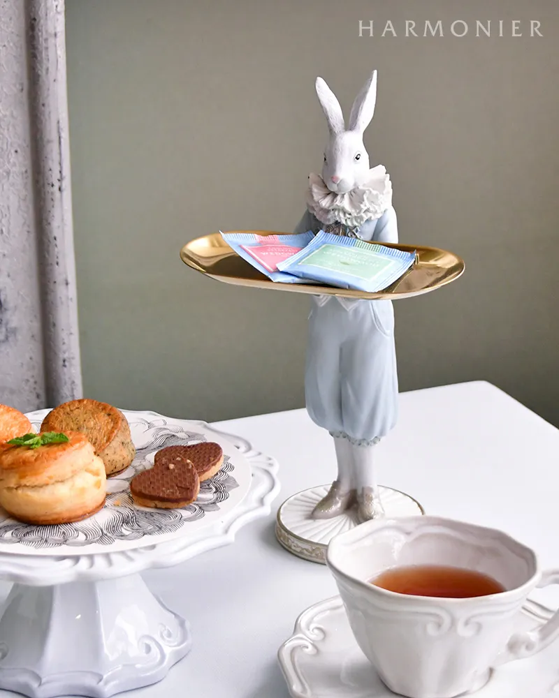 プリンス＆プリンセスラビットトレイ(ブルー/ピンク)｜輸入雑貨の通販