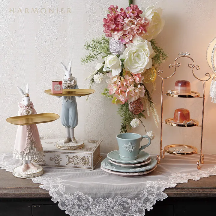 プリンス＆プリンセスラビットトレイ(ブルー/ピンク)｜輸入雑貨の通販