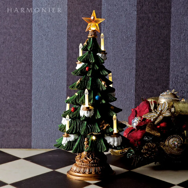 ヴィンテージLEDキャンドルツリーオブジェ47cm｜クリスマス雑貨の通販