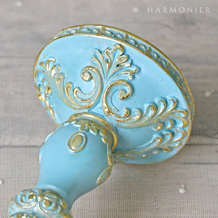 エレガントキャンドルホルダーブルー/ピラー＆テーパー用｜クリスマス