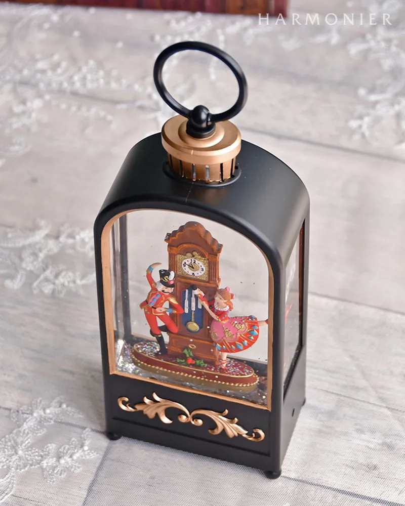 リキッドLEDブラックランタンナッツクラッカー｜クリスマス雑貨の通販