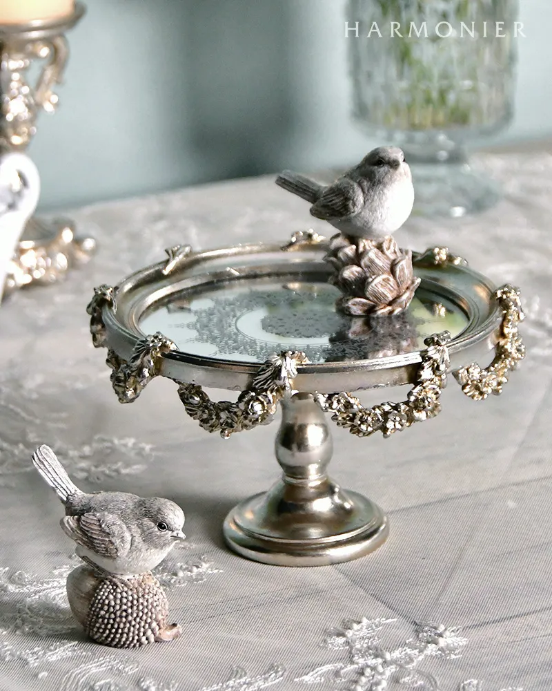 フラワーガーランドミラートレイ/シャンパン｜クリスマス雑貨の通販