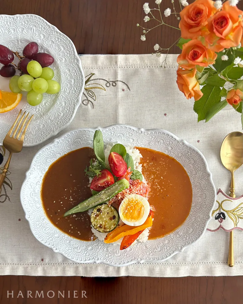 メルレットホワイトレースプレート20cm/イタリア製｜輸入食器・雑貨の