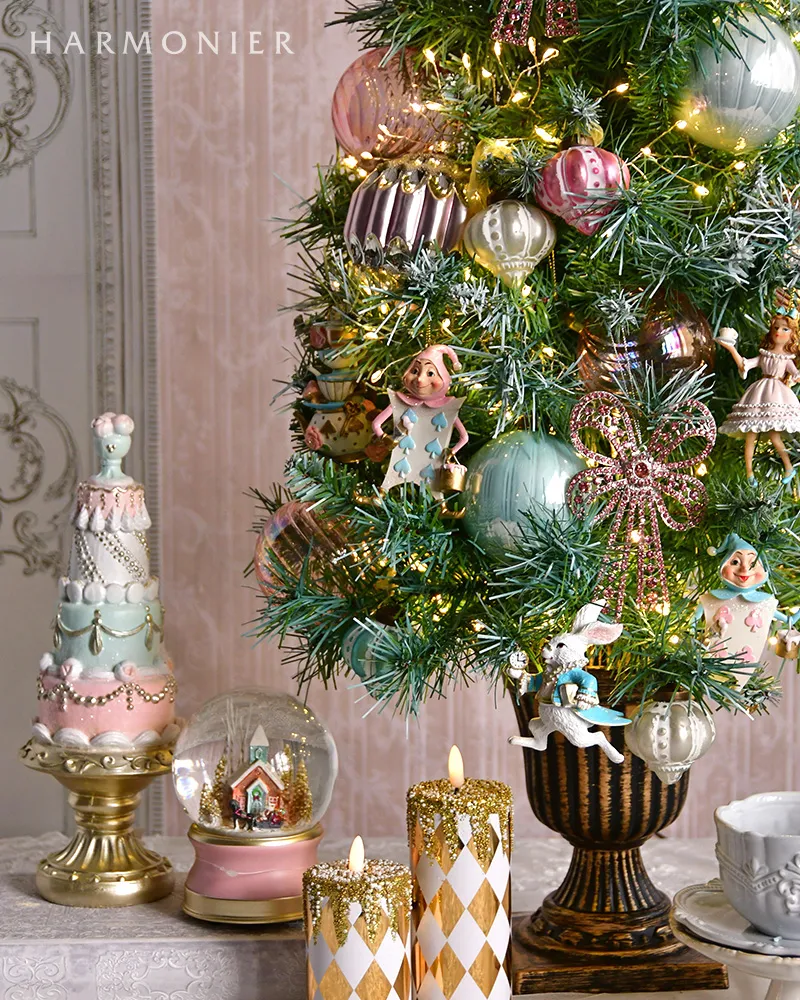 メタリックパステルガラスボール9cm（ピンク/グリーン）｜クリスマス