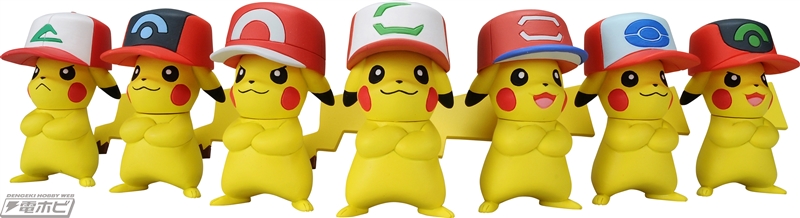 ポケモン』ピカチュウが歴代サトシの帽子をかぶった「モンコレ」7体
