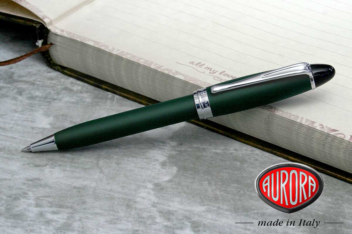 アウロラ（AURORA） ボールペンイプシロン サテン グリーン クローム