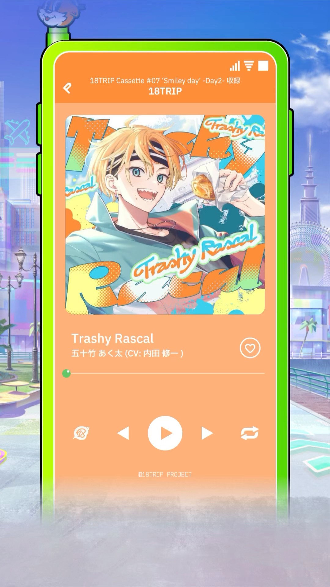 五十竹あく太ソロ曲「Trashy Rascal」アプリゲーム『18TRIP