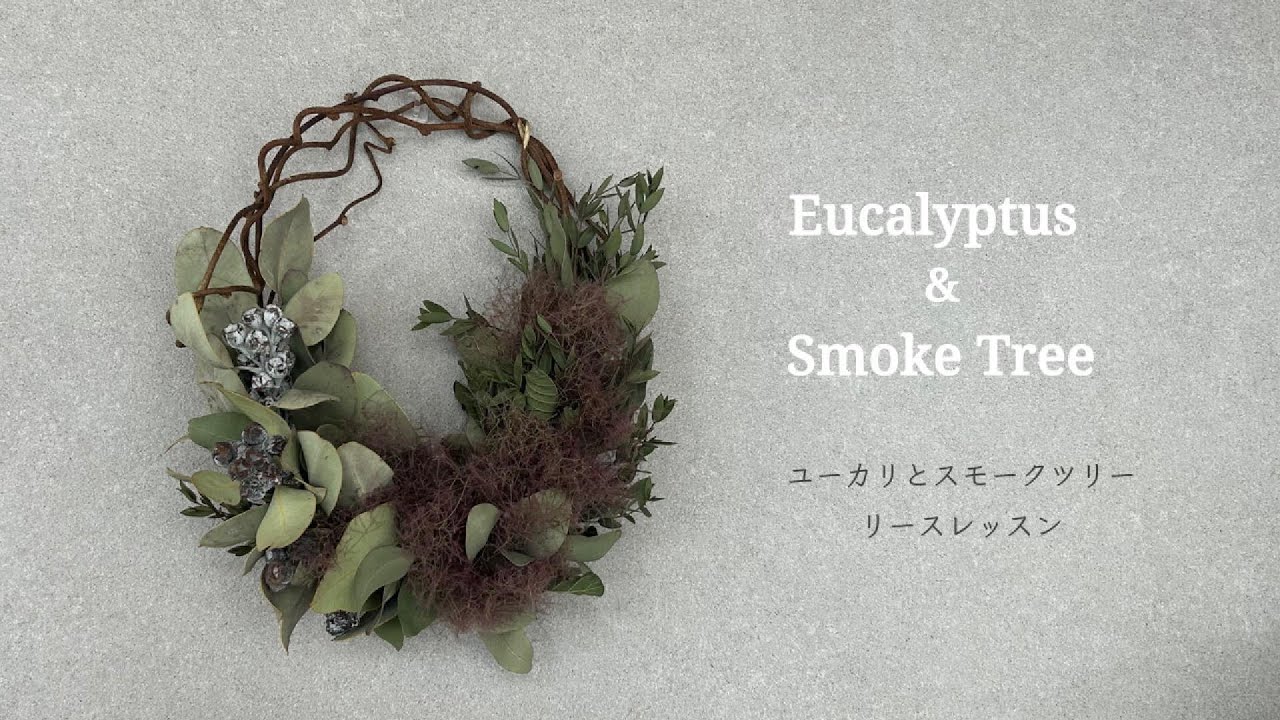 スモークツリーとユーカリのドライリース｜ハナジタク花学校