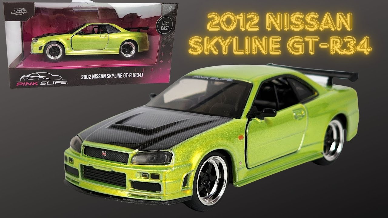 Jada Pink Slips 2002 Nissan Skyline GT-R (R34) Green 1:32 Unboxing
