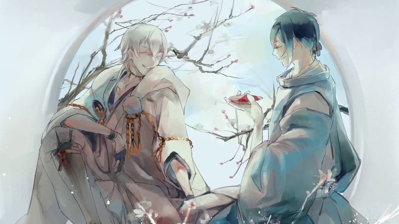 描いてみた】三日月宗近、鶴丸国永【刀剣乱舞】 - YouTube