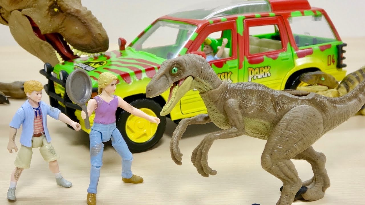 ジュラシックパーク ティムとレックスがヴェロキラプトルから逃げる