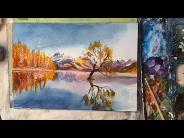 N1344 水彩风景Watercolor Landscape 수채화풍경- YouTube