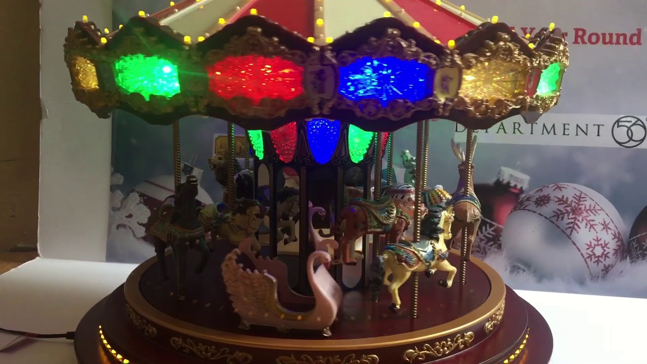 Mr Christmas marquee Deluxe Carousel model#151821 - YouTube