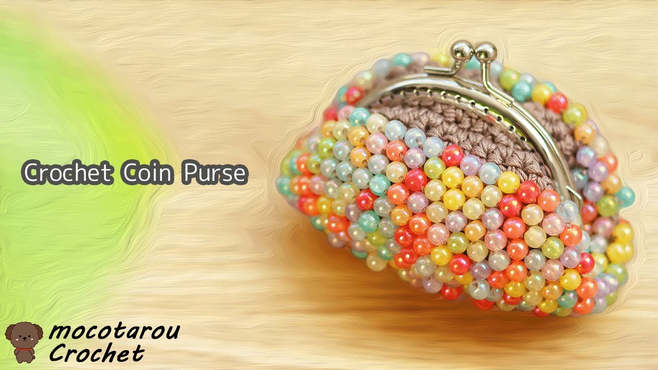 全部100均素材】可愛い形のビーズがま口編んでみました。かぎ針編み