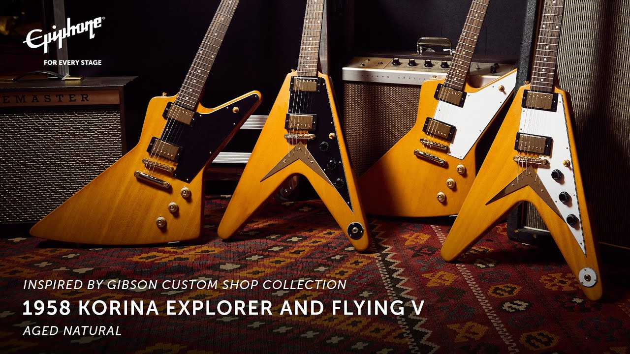エピフォン、コリーナ材を採用したフライングVとエクスプローラーを
