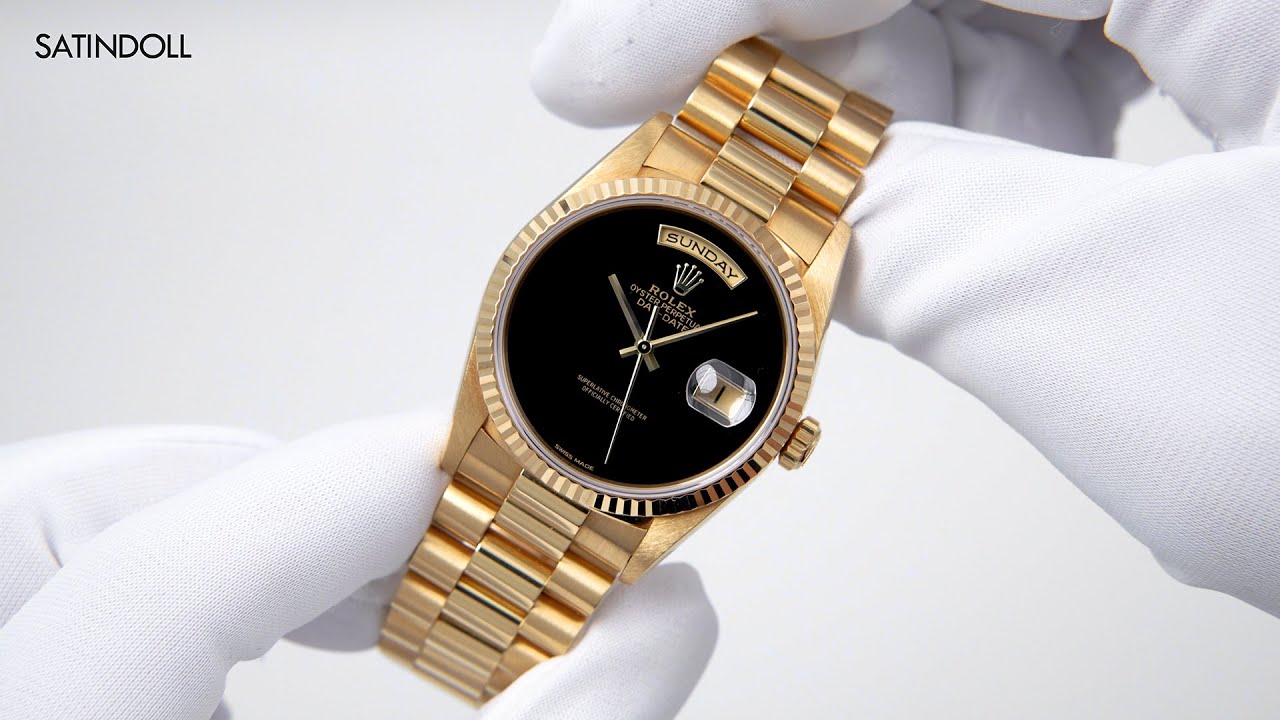 ロレックス デイデイト Ref:18238 オニキス 商品番号：21055763 - YouTube