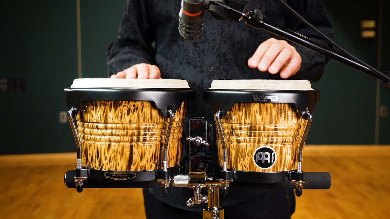 Marathon Designer Series Wood Bongos - Leopard Burl - FWB190LB