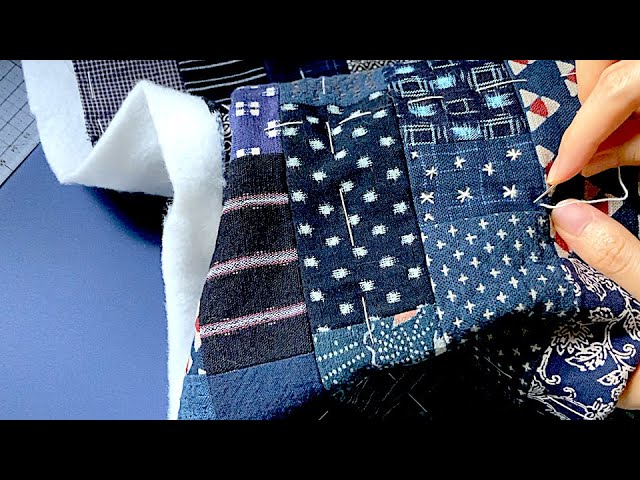 暮らしの手仕事 古布のパッチワークバッグを作る #7 刺し子の続き