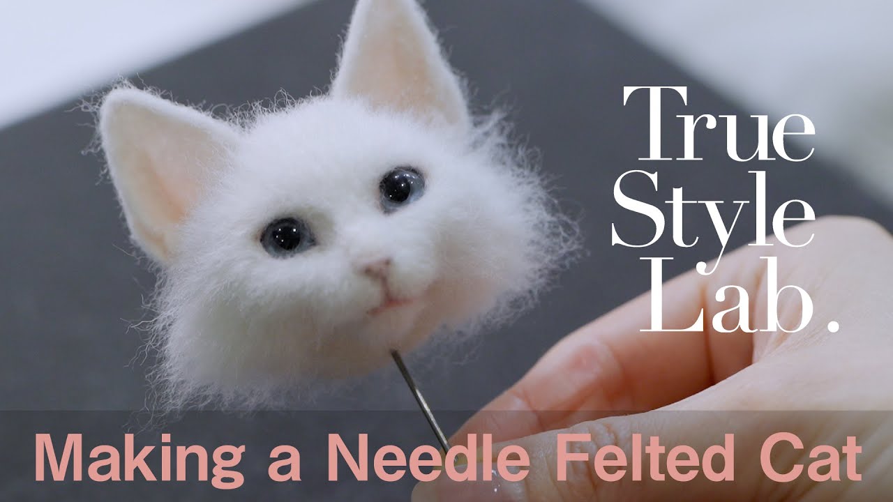 The process of making a felted cat / 羊毛白猫を作る - YouTube