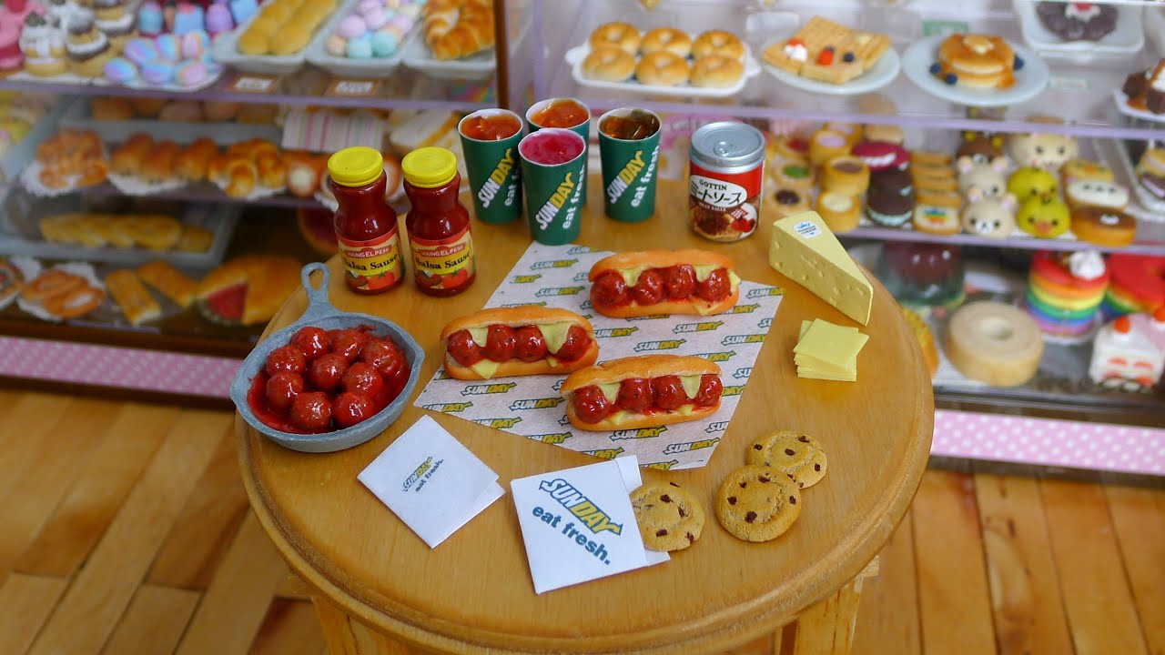 How to make Meatball Sandwich (miniature) DIY ミニチュアミート