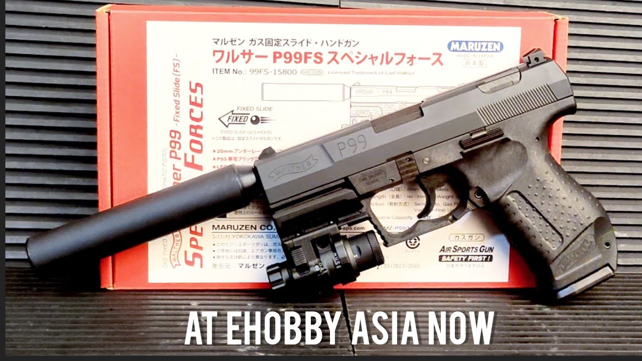 Maruzen Walther P99 FS Special Force Gas Fixed Slide Pistol - YouTube