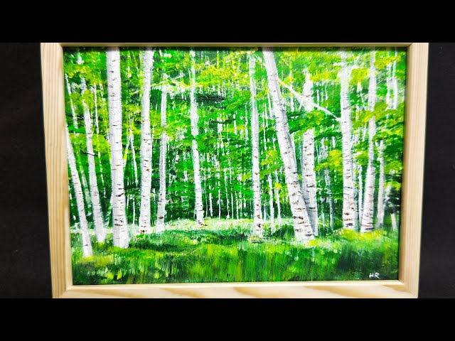 白樺の森】#油彩画 #芸術 #油絵 #絵 #アート #oilpainting #oil
