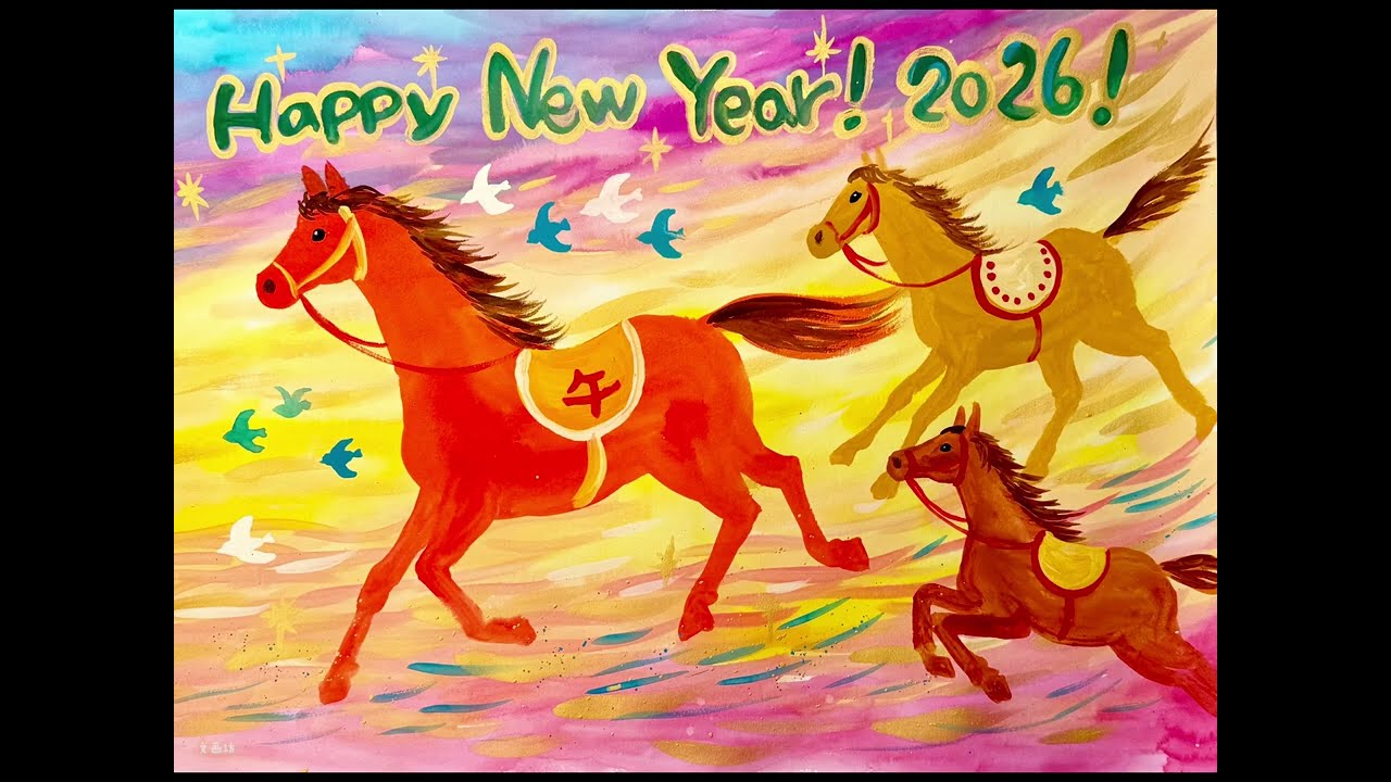 Perfect for your 2026 New Year's card! Draw an auspicious horse in