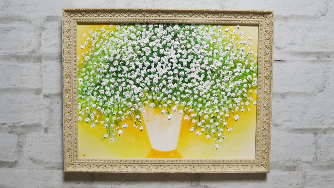 油絵】カスミソウ #油彩画 #芸術 #油絵 #絵 #絵画 #oil #painter