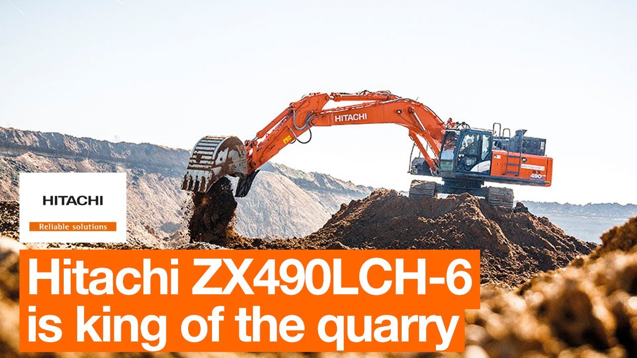 Hitachi ZX490LCH-6 is up for the challenge at Czech quarry - YouTube