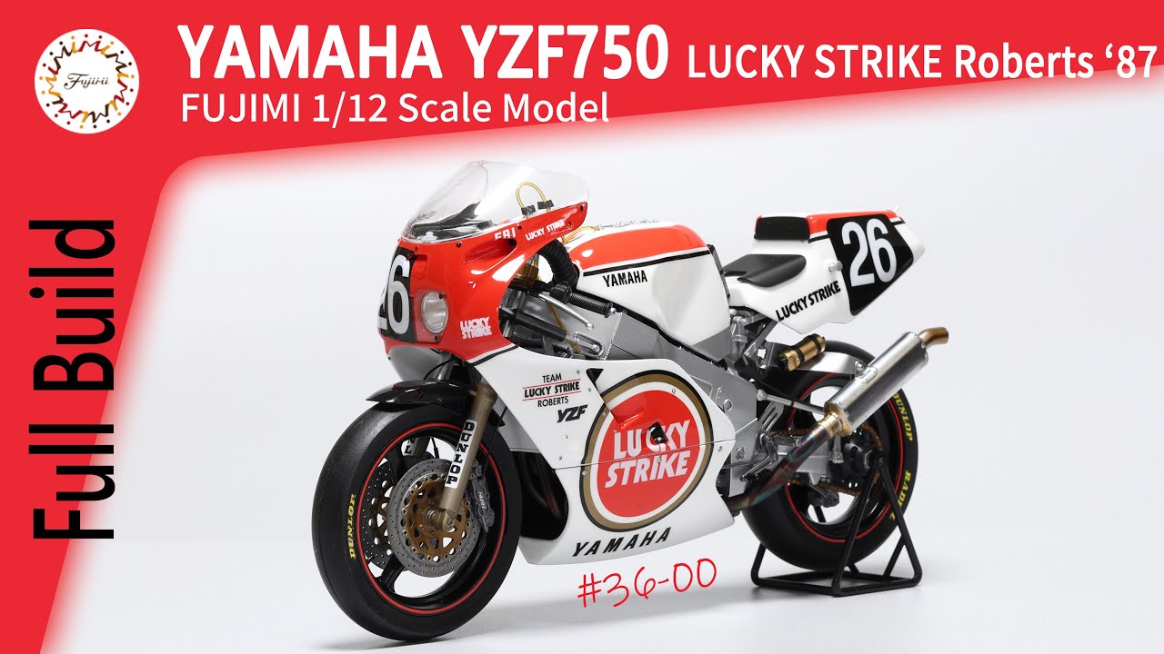 バイクモデル】Fujimi YAMAHA YZF750 Team LUCKY STRIKE Roberts 87