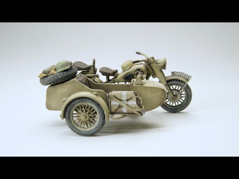 German Motorcycle and Sidecar - Tamiya 1/48 - YouTube