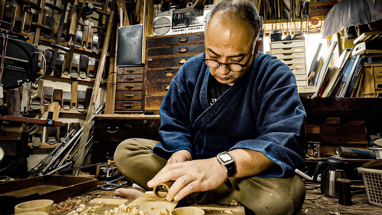 重要無形文化財「木工芸」保持者の中川清司氏 - YouTube