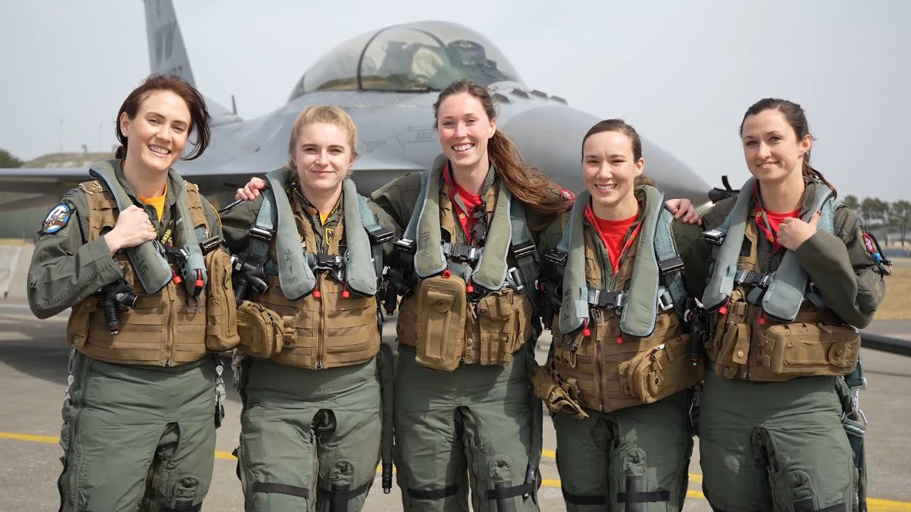 All Female F-16 Fighter Pilots Sortie Breaking Barries at Misawa