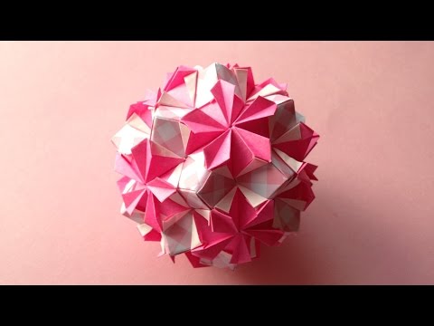 Origami Kusudama flower Periwinkle 30units instructions折り紙の
