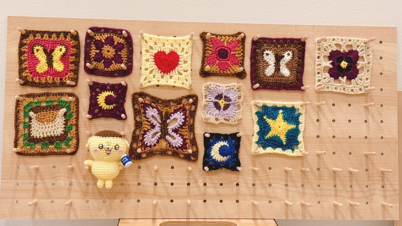 1日1枚モチーフ編み♪12枚目♪星と三日月を編みました♪ - YouTube