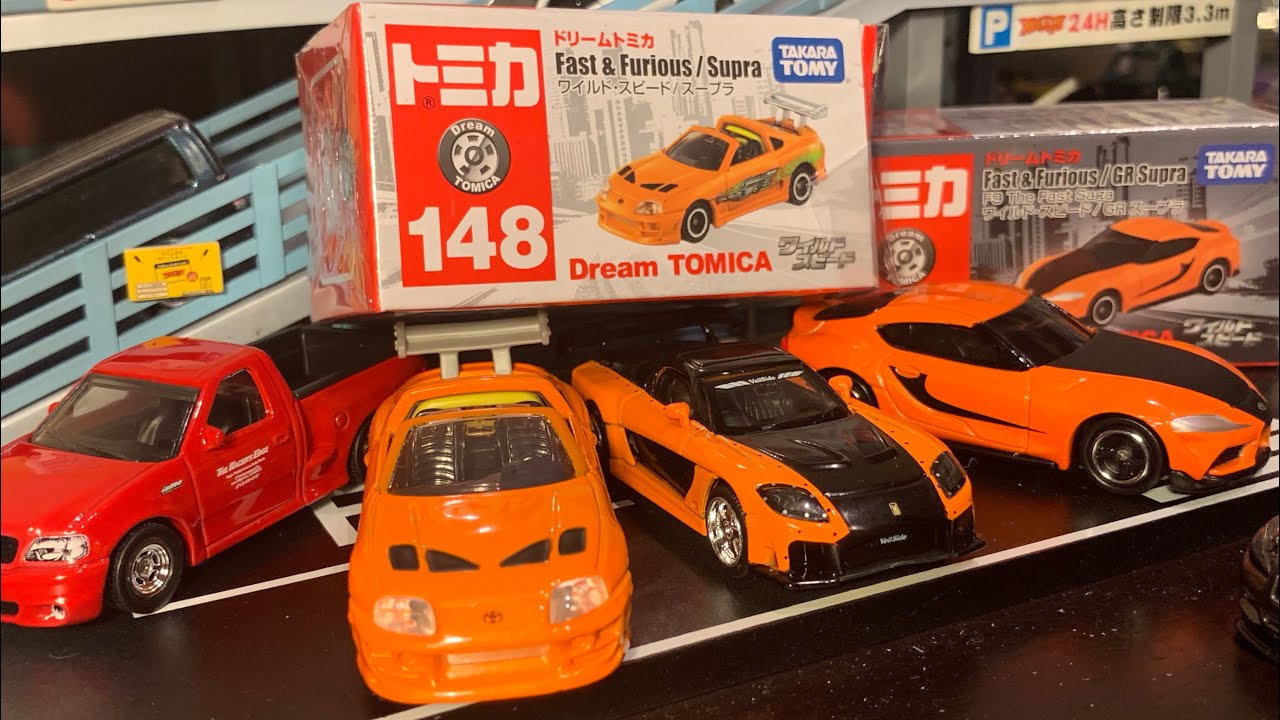 Dream Tomica Fast and Furious 80 Supra, 90 Supra, Veilside RX-7