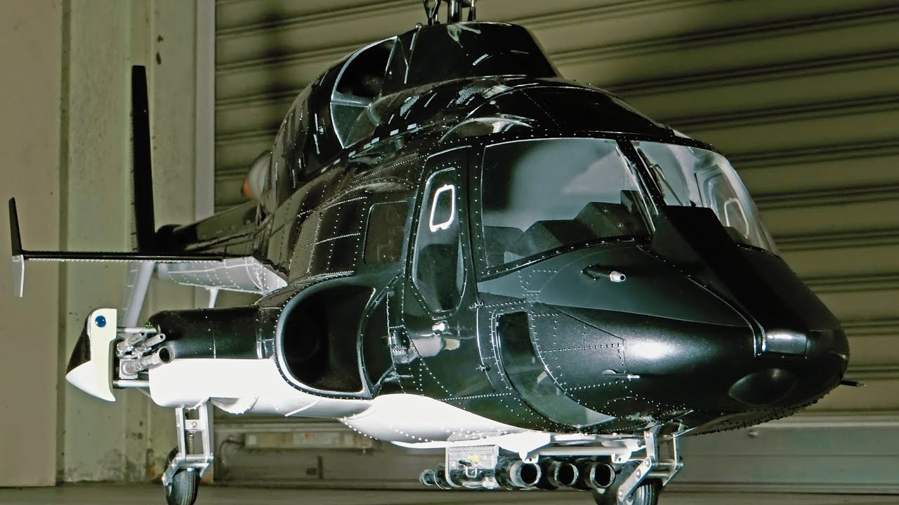 Full Custom RC Scale model helicopter Airwolf 1/7 size Test Flight