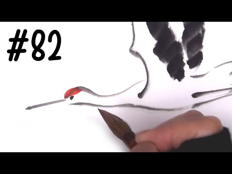 水墨画＆ミュージック】鶴を描く♪ - YouTube