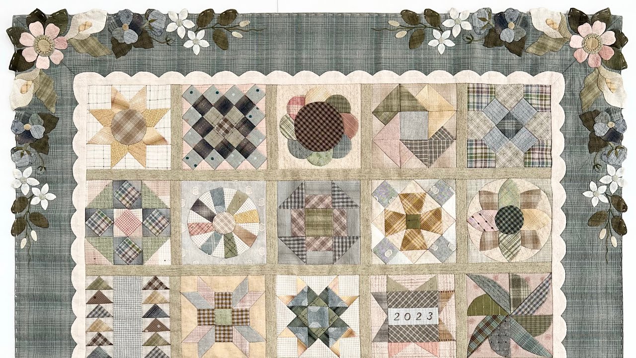 パッチワーク】 立体仕上げ アップリケ タペストリー - YouTube