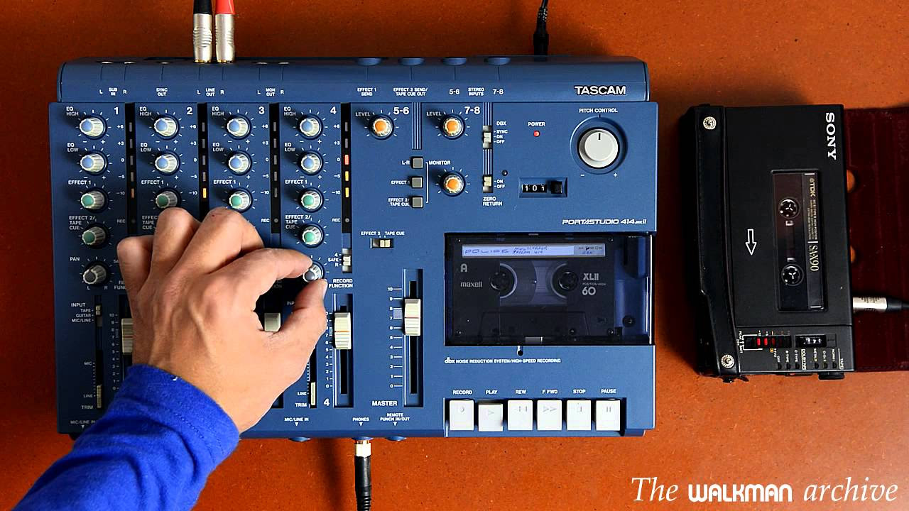 Playing with a multitrack song on a TASCAM 414 MkII - YouTube