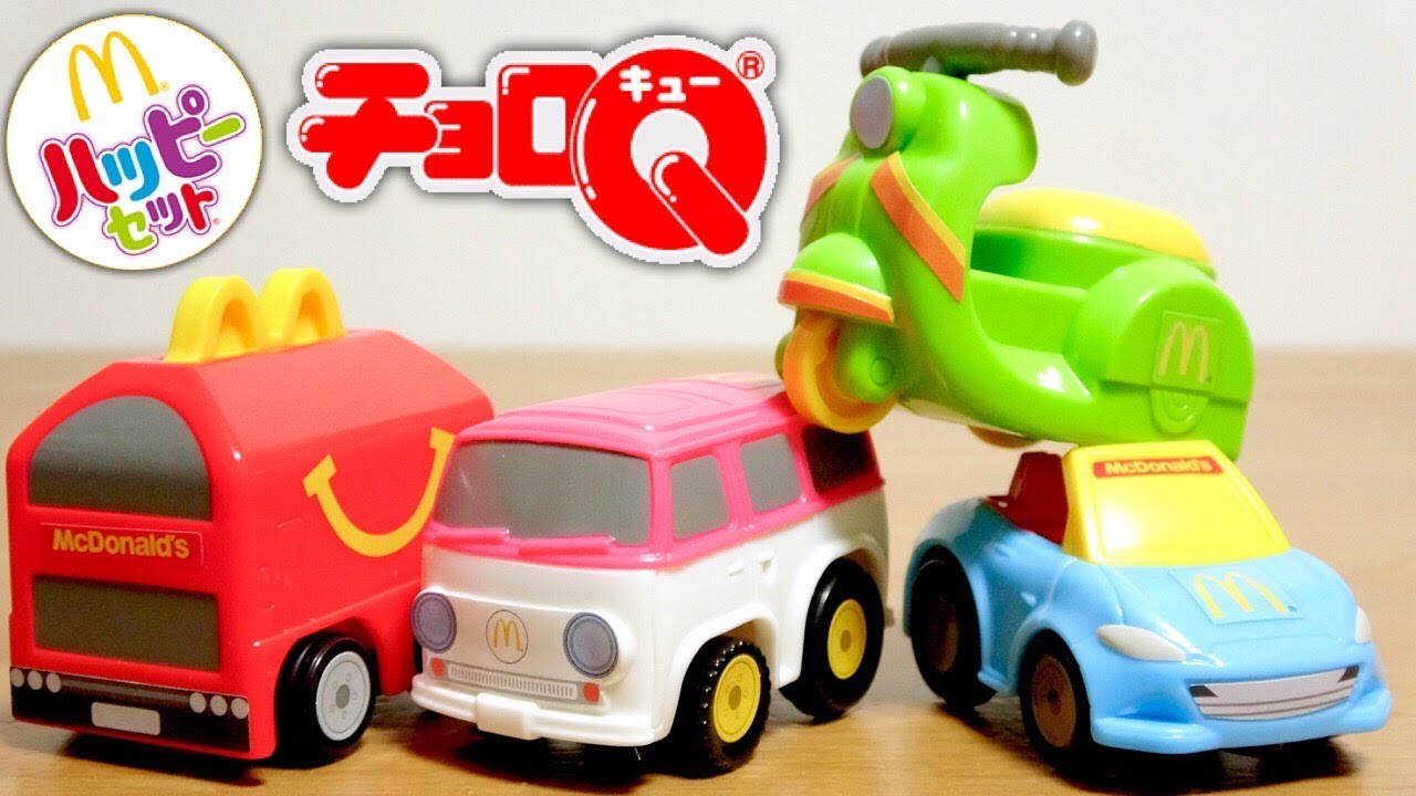 Happy Set Choro Q 1st Edition 4 types Bus Sports Car Bike ☆ How