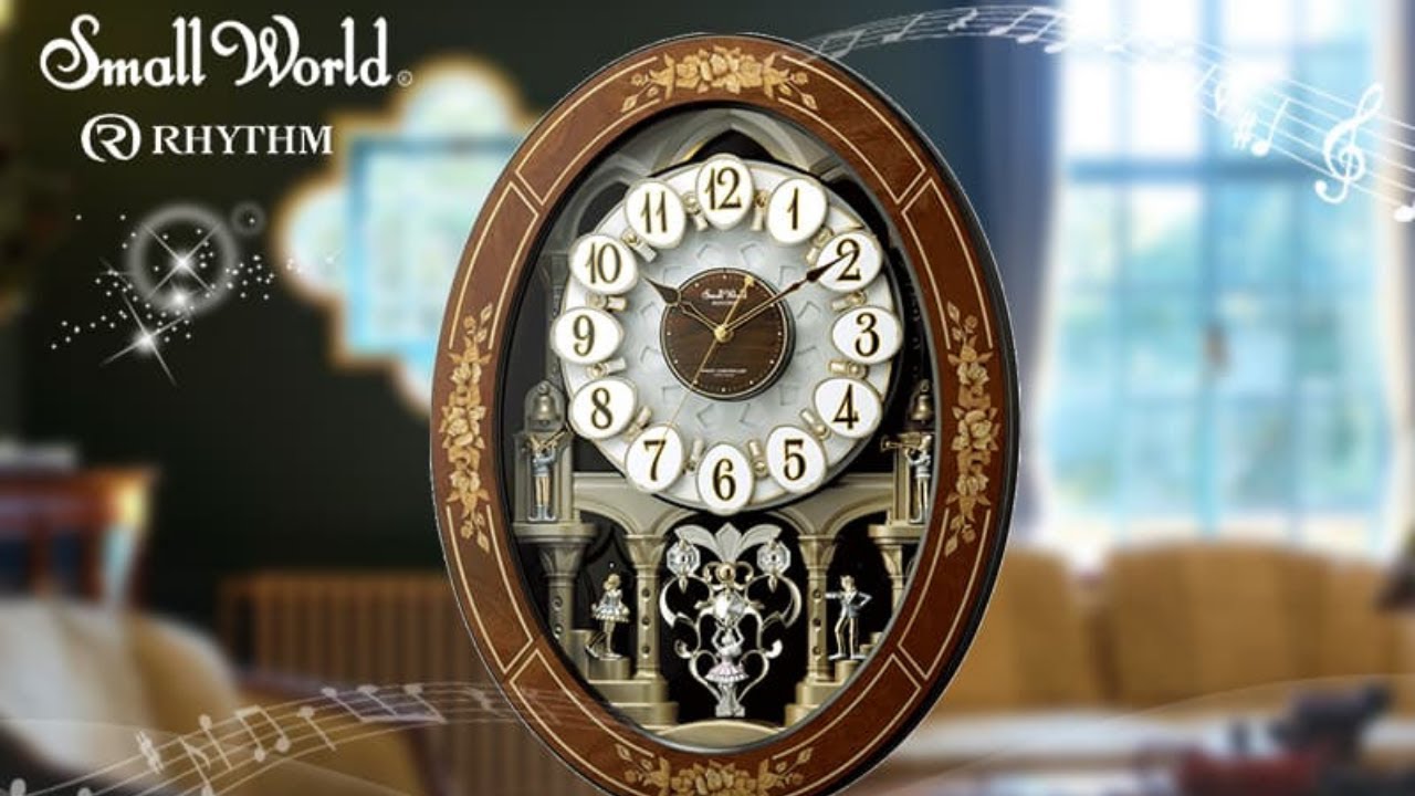 RHYTHM リズム SmallWorld 電波からくり掛け時計 スモールワールド