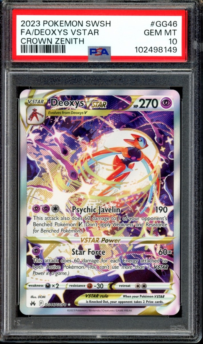 PSA 10 GEM MINT Deoxys VSTAR GG46/GG70 Alt Art Crown Zenith
