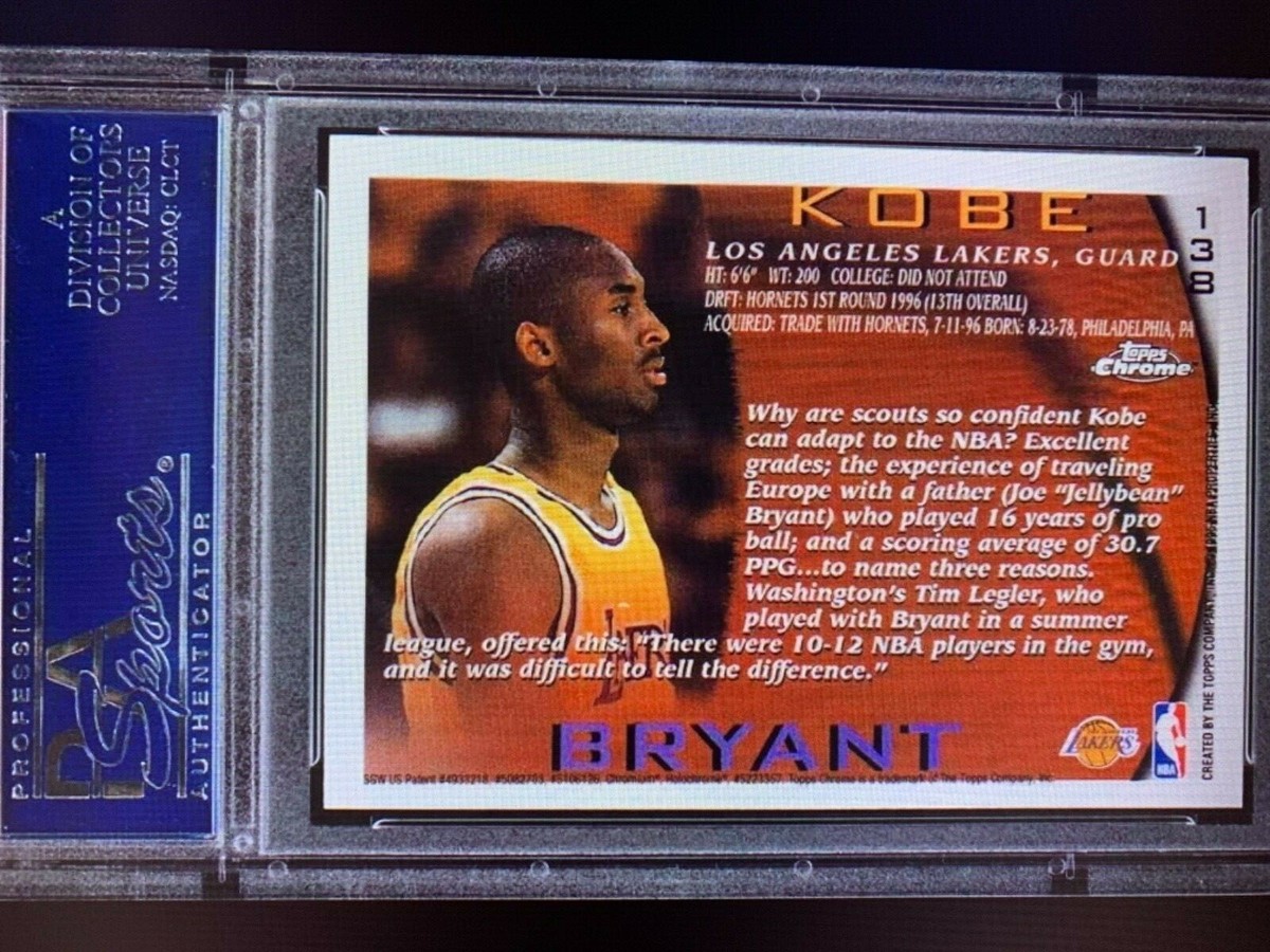 1996 Topps Chrome Kobe Bryant ROOKIE RC #138 PSA 9 MINT🔥🔥🔥 | eBay