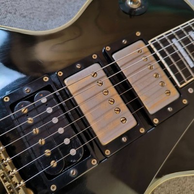 Burny Les Paul Custom Black 3PU RLC-75 VH-1 x 3 Made In Japan